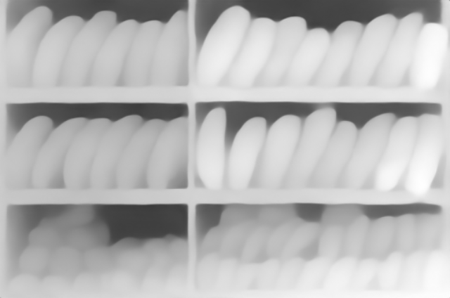 Depth map output from the model applied to an image of bread